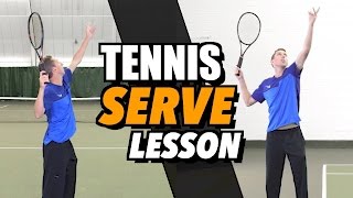 Tennis Serve Lesson for Beginners  How To Hit a Serve [upl. by Onek]