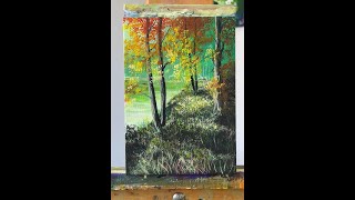 Pintando un paisaje de arboles en el rio  Pintura acrílica para principiantes y expertos [upl. by Dee]