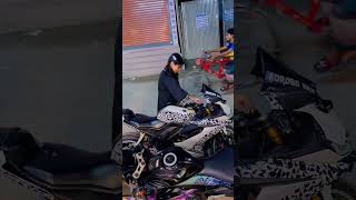 Lady biker mithila ridey r15v3❤️ 100ksubscribers bicklove automobile bicker rider [upl. by Irv604]