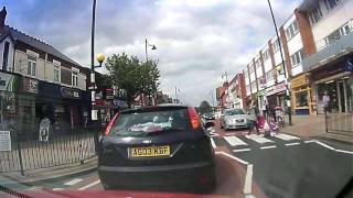 Sutton Coldfield Bad Drivers 20160517  AG03KBF no good tooting pedestrian has right of way [upl. by Aniahs]