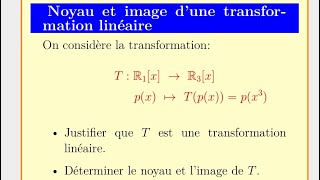 Algèbre linéaire noyauimage applicationlineaire [upl. by Enimsay]