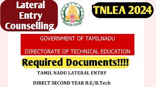 TNLEA 2024Lateral Entry Counselling2024full details aboutRequired DocumentsVincent Maths [upl. by Lothaire115]