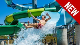 Blue SandPiper Splash  NEW 2018 Drop Slide at Zoombezi Bay [upl. by Coad]