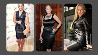 Old Lady amp Women Leather Tight BodyCone Dress Ideas For Beautiful Looking [upl. by Cyler182]