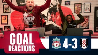 TRENT WINS IT  LIVERPOOL 43 FULHAM  GOAL REACTIONS [upl. by Yliram217]