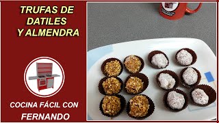 TRUFAS DE DATILES y ALMENDRAS CON COCO Y ALMENDRA [upl. by Yralam]