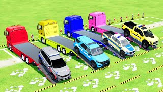 FORD VOLSKWAGEN AUDI SKODA BMW DODGE POLICE CARS and TRANSPORTING WITH MAN TRUCKS  FS22 207 [upl. by Imogen]