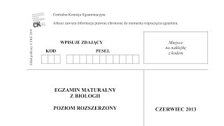 Matura Biologia  czerwiec 2013  poziom rozszerzony  CKE [upl. by Oribelle]