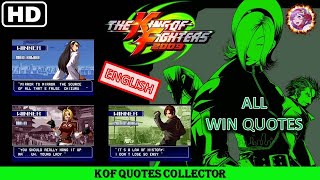 The King of Fighters 2003  All Win Quotes English PS2 [upl. by Boudreaux]