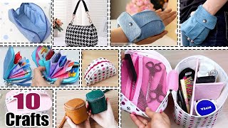 10 AWESOME CRAFTS FOR BAGS MAKING DIFFERENT SORTS AND WAYS How to Sew a Bag [upl. by Jem]