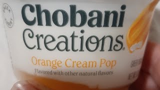 Chobani Creations Orange Cream Pop Greek Yogurt 101824🍊 [upl. by Enimassej]