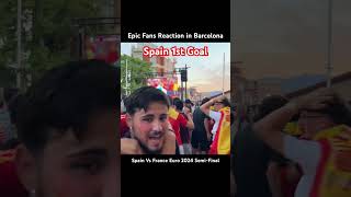 1st Goal Epic Fans Reaction in Barcelona  Spain Vs France Euro 2024 shorts [upl. by Leahciam742]