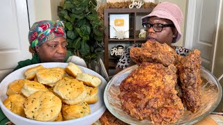 FRIED PORK CHOPS HOMEMADE BISCUITS CHEESE MASHED POTATOES SWEET CORN MUKBANG EATING SHOW [upl. by Crotty]