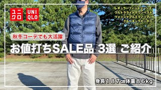 【UNIQLO】秋冬でヘビロテできるアイテムが破格の値段に！オススメセール品3選をご紹介します [upl. by Erdnassac674]