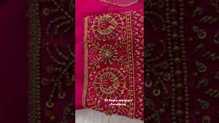 🩷 SLEEVE DESIGNS  PINK BLOUSE DESIGNS  GOLD BEADS ZARDOSI WORK BLOUSE [upl. by Trawets]