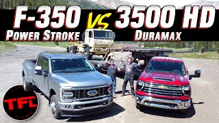 New HD RECORD 2023 Ford F350 vs 2024 Chevy Silverado 3500HD on the Worlds Toughest Towing Test [upl. by Nnylharas]