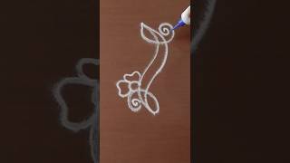 Simple side rangoli youtubeshorts rangoli muggulu sideborders [upl. by Aselehc566]