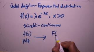 Üstel dağılım exponential distribution konu anlatımı [upl. by Wilscam]