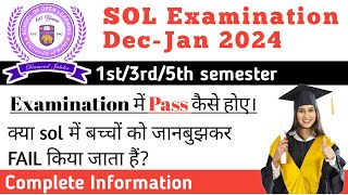 🔥How to pass in sol Examination DecJan 2024 l 1st3rd5th Semester Important Points covered dusol [upl. by Pul]