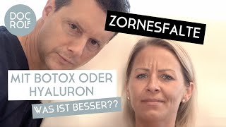 ZORNESFALTE besser mit BOTOX oder HYALURONSÄURE behandeln Dr Rolf Bartsch [upl. by Ruscio]