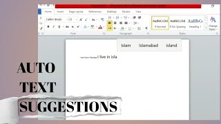 How to Enable auto text suggestions in Ms word [upl. by Noami350]