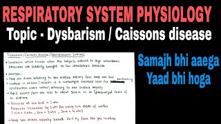 Dysbarism  Caissons disease  Decompression sickness  Respiratory system physiology [upl. by Nagem64]