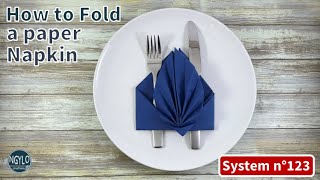 How to fold a paper napkin  Cutlery holder with central leaf  Napkin Folding [upl. by Haniraz]