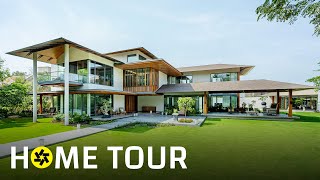 A Modern House in Ahmedabad With Traditional Sloping Roofs Home Tour [upl. by Romy]