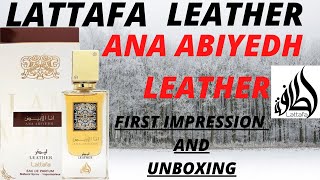 Ana abiyedh leather by LATTAFA  Unboxing and first impression [upl. by Tarrah87]