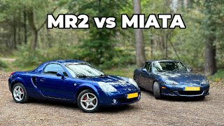 WHICH AFFORDABLE JDM ROADSTER SHOULD YOU BUY  MAZDA MX5 vs TOYOTA MR2 SPYDER [upl. by Nallak]