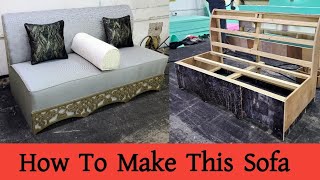 How to Make Latest Model Leather 2 Seater Sofa 2024 Step By Step Process  Forhad Furniture [upl. by Dolph]