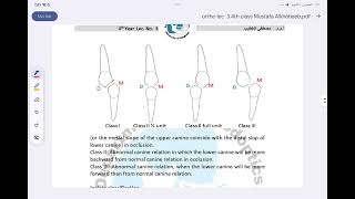 lec 3 orthodontics classification of malocclusion مرحلة رابعة طب اسنان [upl. by Keifer]