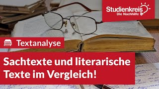 Sachtexte und literarische Texte im Vergleich  Deutsch verstehen mit dem Studienkreis [upl. by Eilyw]