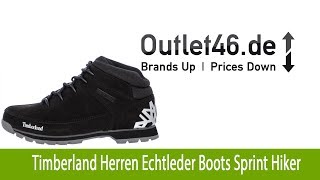 Timberland Herren Echtleder Boots günstig Euro Sprint Hiker Schwarz  Outlet46de [upl. by Koenraad]