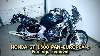 Honda ST1300 Pan European complete fairing removal [upl. by Massie809]