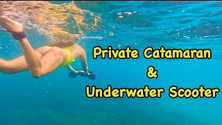 BEST BOAT TOUR IN MALLORCA SPAIN Private Catamaran with Underwater Sea Scooters [upl. by Rolat]