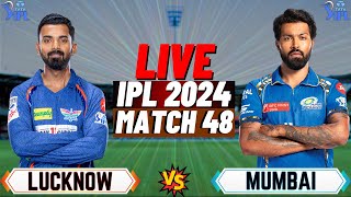 Live MI Vs LSG 48th T20 Match  Cricket Match Today  LSG vs MI live 2nd innings ipllive [upl. by Sucramd401]