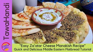 Easy Zaatar Cheese Manakish Recipe I Lebanese recipes in English I Authentic arab Manakish I Browns [upl. by Orsola]