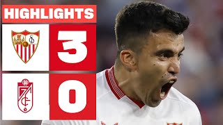 SEVILLA FC 3  0 GRANADA CF  RESUMEN LALIGA EA SPORTS [upl. by Elitnahc]