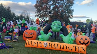 My MASSIVE 2023 Halloween Inflatable Display Daytime Walkthrough 140 Inflatables [upl. by Valdes]