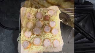 Rate my toastie  noodles sausages and cheese [upl. by Lehctim]