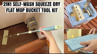 Unboxing 2in1 SelfWash Squeeze Dry Flat Mop Bucket Tool Kit  Buy on Shopee or Lazada [upl. by Ojela583]