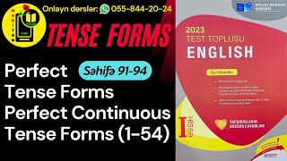 DİM YENİ TEST TOPLUSU 2023 İNGİLİS DİLİ  PERFECT TENSE FORMS PERFECT CONTINUOUS 154  Tam İzah [upl. by Sadnalor411]