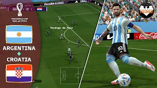 PES 6 Firebird Patch  Argentina vs Croatia SemiFinal  FIFA World Cup Qatar 22  60fps Gameplay [upl. by Aivuy]