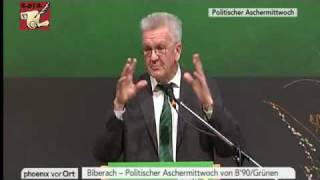 Winfried Kretschmann Grüne 2012 Politischer Aschermittwoch [upl. by Maiocco]