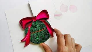 Christmas baubles using Onedge Quilling Technique  Make a Christmas ornament from pattern [upl. by Nata]