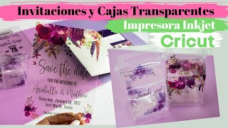 Invitaciones Transparentes y Cajas Dulceras Transparentes con Imprimir y Cortar de Cricut [upl. by Loni822]