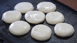 Making Crispy and Chewy Dessert with Glutinous Rice Flour amp Milk in 5 minutes 3 Ingredient [upl. by Solotsopa]