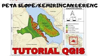 CARA MEMBUAT PETA KEMIRINGAN LERENGSLOPE DI QGIS [upl. by Kerry]