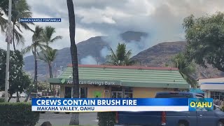 Brush fire burning in Makaha Valley under control HFD says [upl. by Dressel]